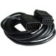 DB9 Black molded externsion cable